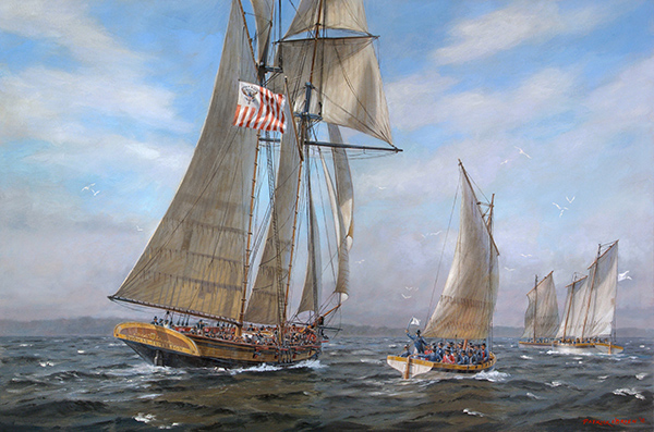 Painting of USCG Revenue Cutter Thomas jefferson - image provided by the United States Coast Guard